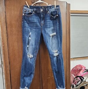 Miss Me Distressed Dark Blue Skinny Jeans